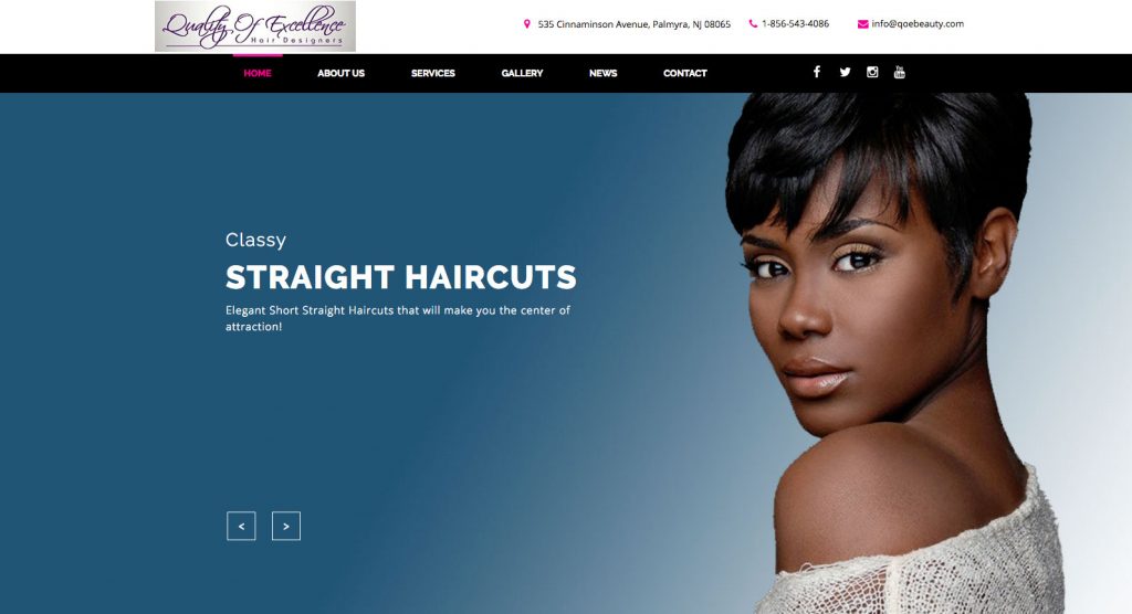 QOE Beauty Website Screenshot