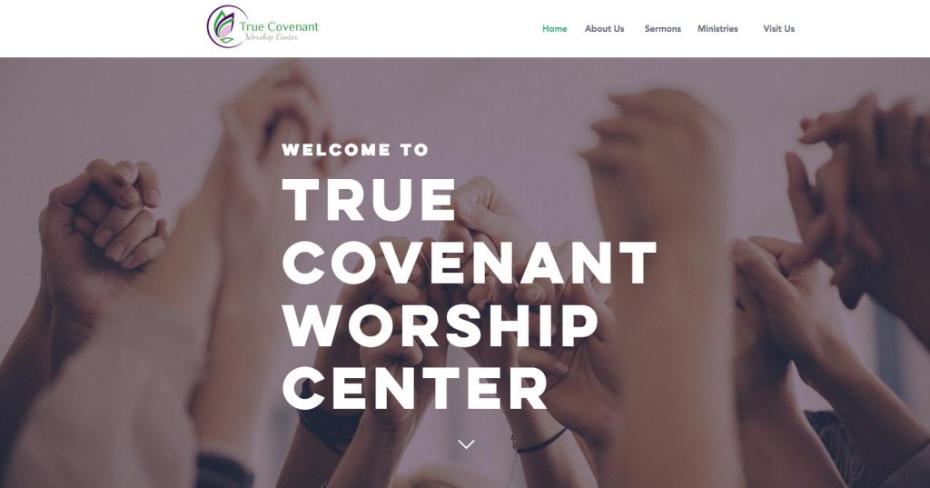 True Covenant Worship Center Website Screenshot